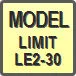 Piktogram - Model: Limit LE2-30